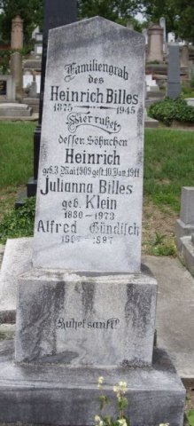 Billes Heinrich 1875-1945 Klein Julianna 1880-1973 Grabstein